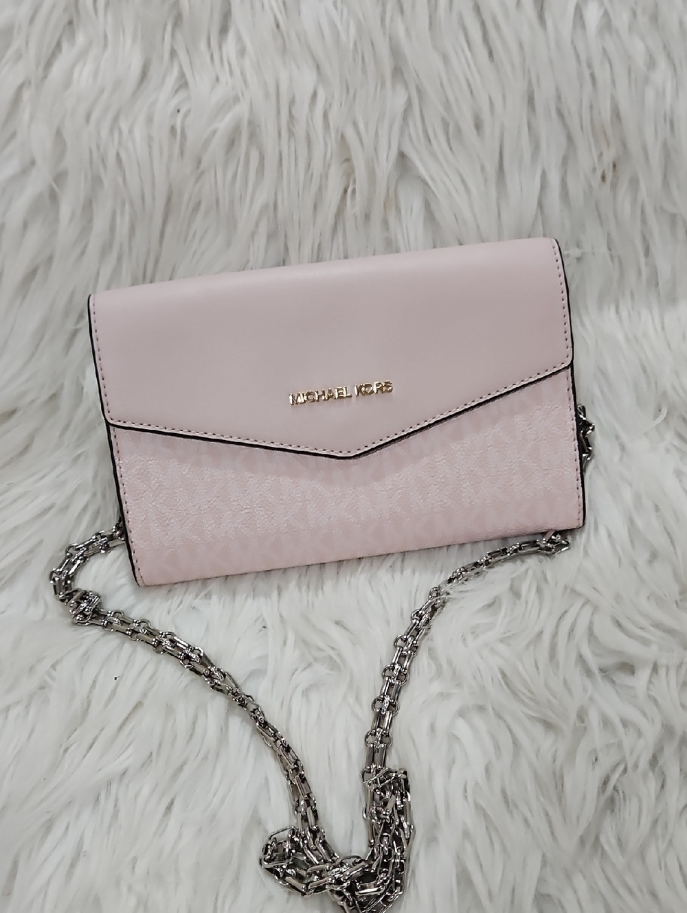 Michael Kors Pink Chain Crossbody Wallet Nwot